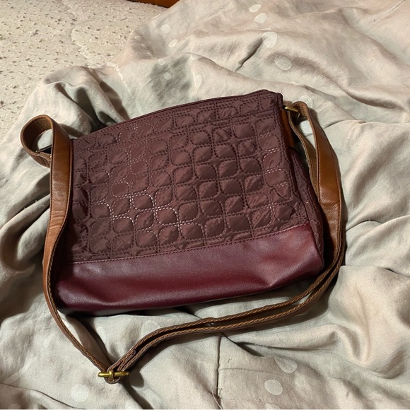 Fossil Burgundy and Orange Quilted Shoulder Bag - Picture 5 of 5